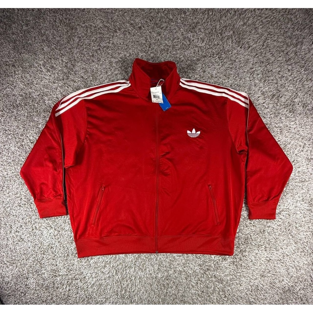 Vintage Adidas Originals Track Jacket Red X46179 Firebird 2011 Trefoil Size 4XL